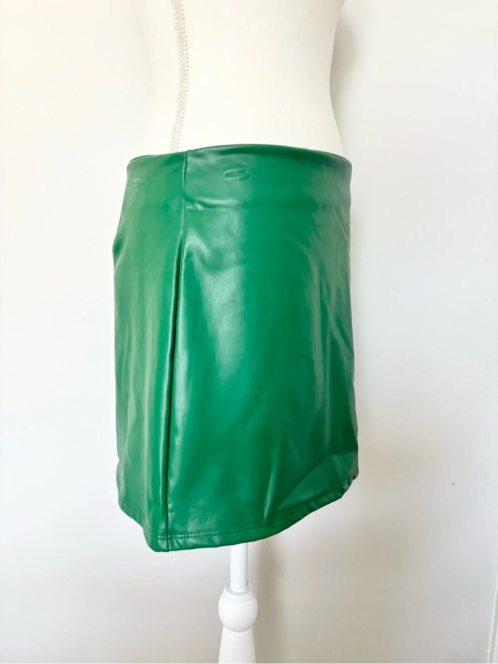 Altar'd State Emerald Green Faux Leather Mini Skirt